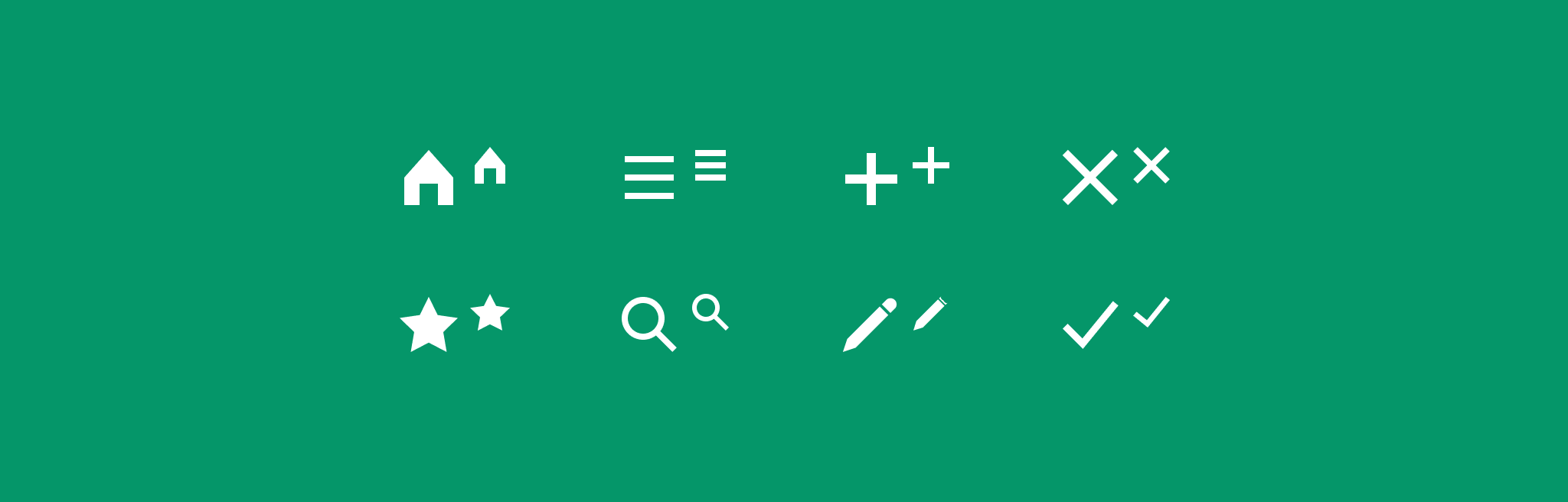 2 rows and 4 columns of icons