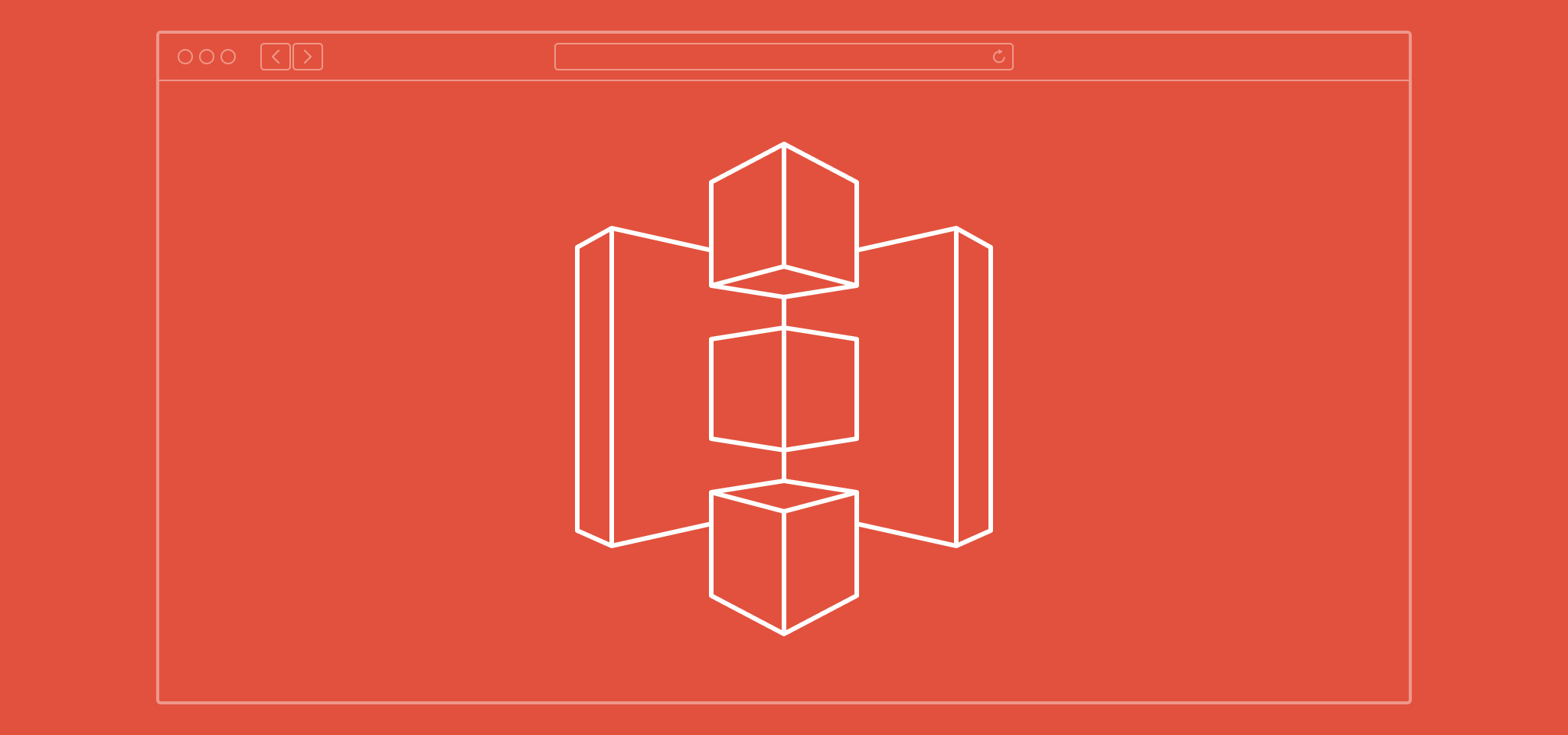 Illustration of the Amazon S3 logo inside a web browser