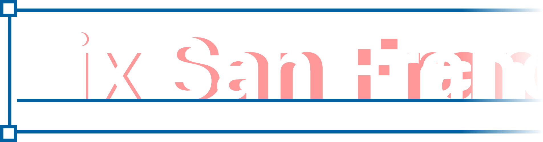 The words “fix San Francisco” in black on top of the same words in red and a looser letter spacing