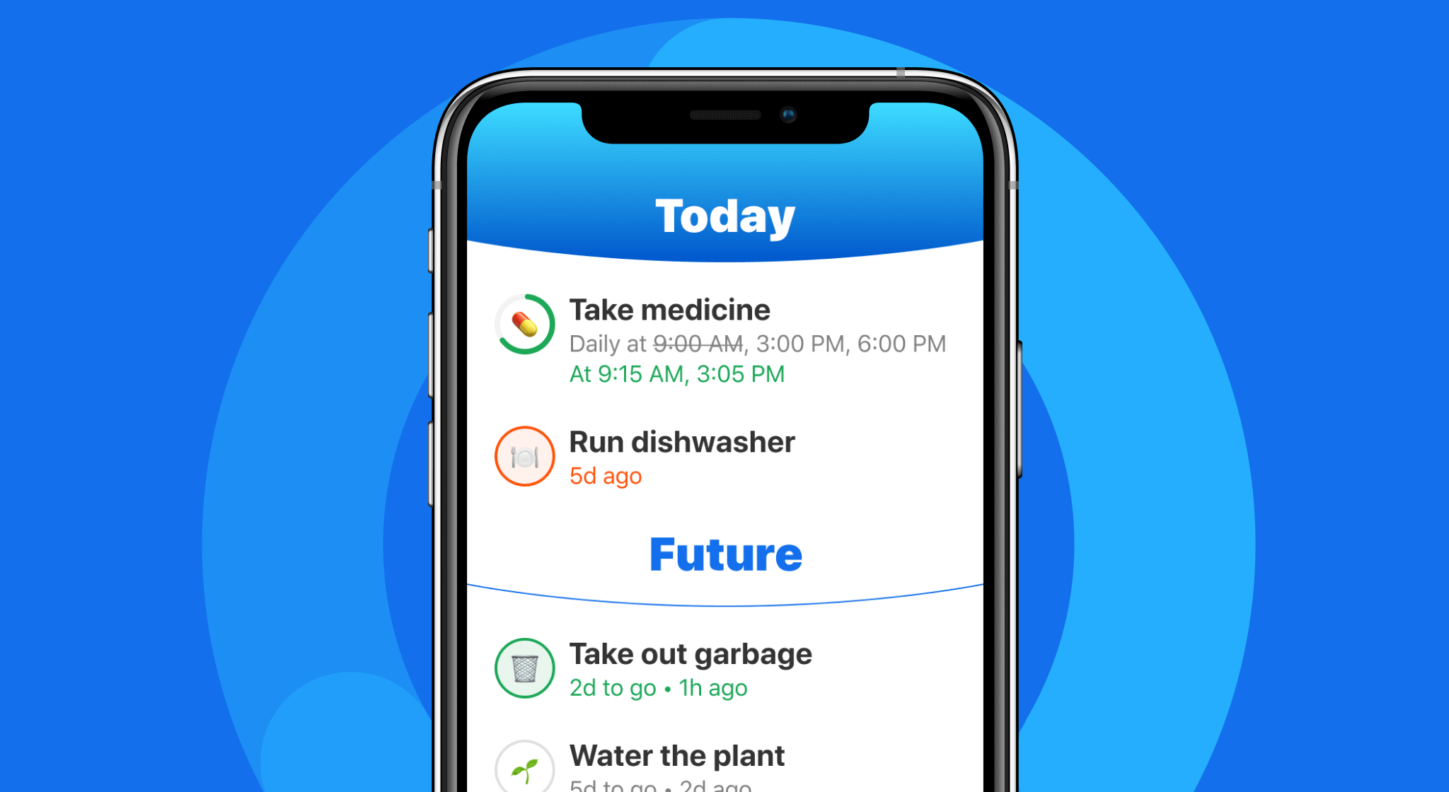 A screenshot of the Sometime home screen on an iPhone