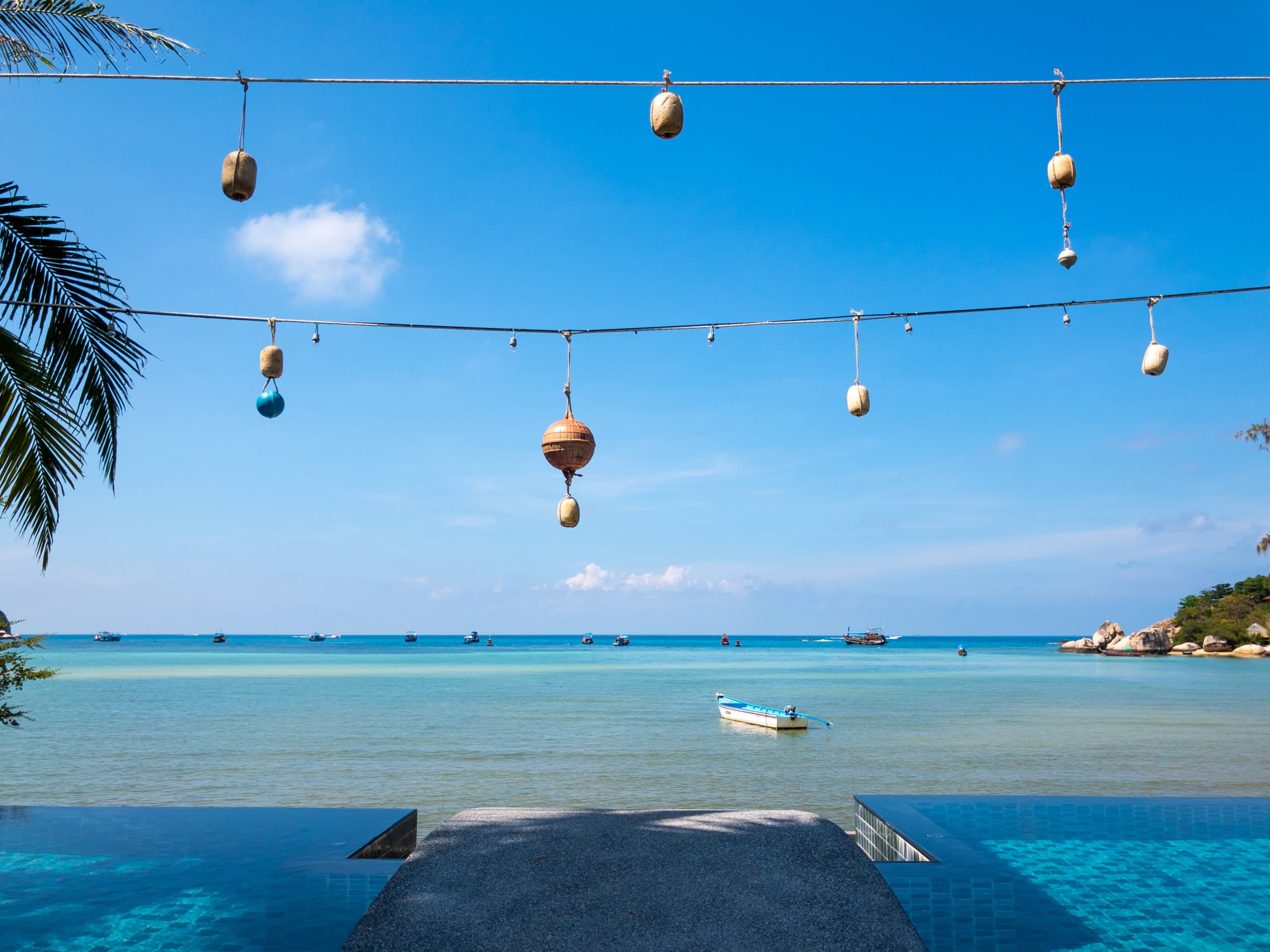View of a beach with azure water